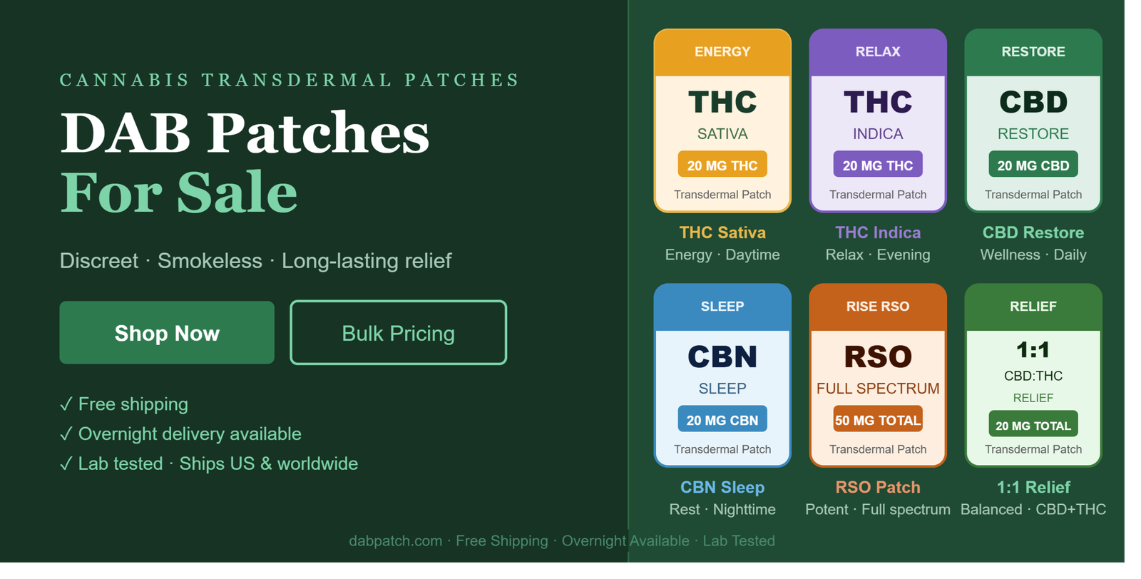 dab patches for sale banner