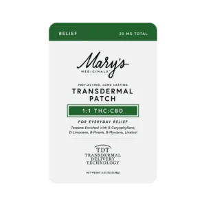 DAB Patch Relief 1 to 1 CBD THC transdermal patch product packaging
